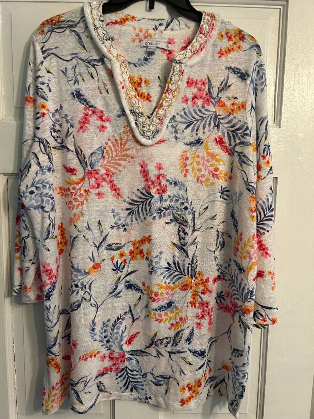 CHICO'S Flowered Tunic Top